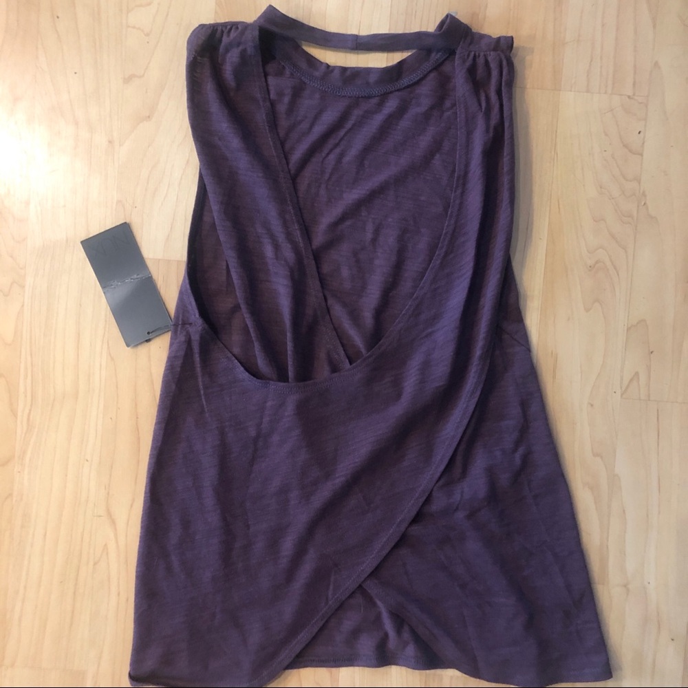 💜 NUX 💜 Open Cross Back Slub Tank Top - NEW with tags Size Small